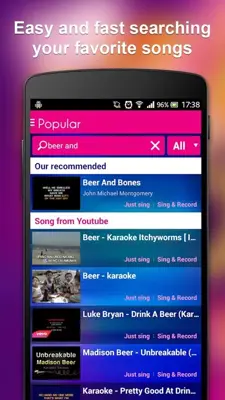 Sing Karaoke android App screenshot 1